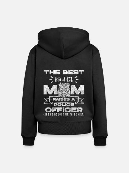 Polizei Stop Uniform Sirene - Frauen Premium Bio Zip Hoodie - Schwarz