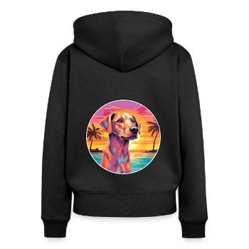Kretische Hunderasse bunte Karikatur Aquarell - Frauen Premium Bio Zip Hoodie - Schwarz - Hinten - Julia (174cm)