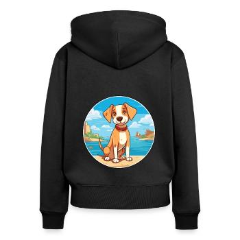 Mallorca Ratter Hund Rasse Cartoon Kawaii Clipart - Frauen Premium Bio Zip Hoodie - Schwarz - Hinten - Julia (174cm)