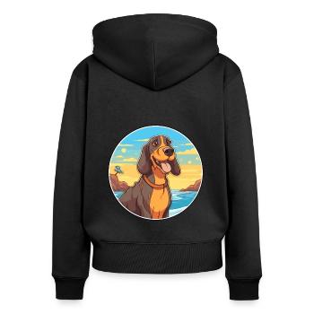 Jugoslawischer Hund Rasse Cartoon Kawaii Clipart - Frauen Premium Bio Zip Hoodie - Schwarz - Hinten - Julia (174cm)