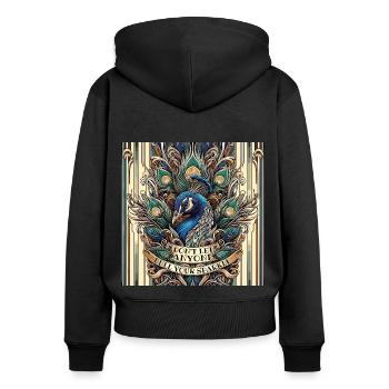Peacock Art Deco Don't let anyone dull your sparkle - Women's Premium Organic Zip Hoodie - black - Back - Julia (174cm)
