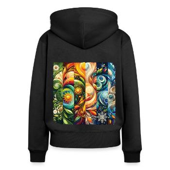 All Seasons Spring Summer Autumn Winter - Women's Premium Organic Zip Hoodie - black - Back - Julia (174cm)