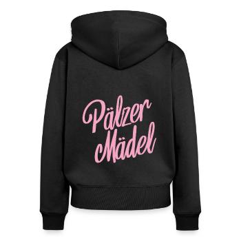 Pälzer Mädel Pfälzerin Pfalz Heimat Liebe Dialekt - Frauen Premium Bio Zip Hoodie - Schwarz - Hinten - Julia (174cm)