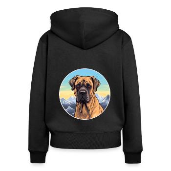 Perro de Presa Canario Hunderasse Cartoon Kawaii Wa - Frauen Premium Bio Zip Hoodie - Schwarz - Hinten - Julia (174cm)