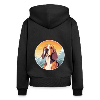 Jugoslawischer Jagdhund Rasse Cartoon Kawaii Waterco - Frauen Premium Bio Zip Hoodie - Schwarz - Hinten - Julia (174cm)