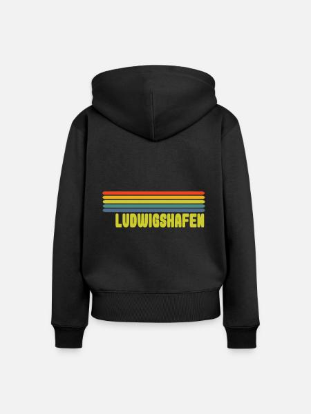 ludwigshafen - Frauen Premium Bio Zip Hoodie - Schwarz