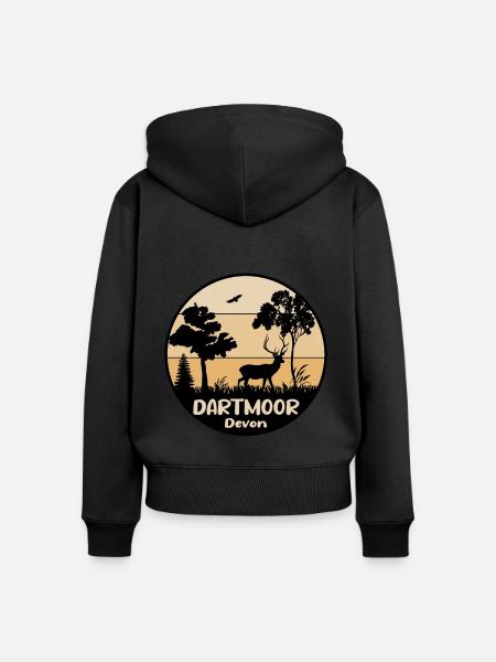 Dartmoor Devon - Frauen Premium Bio Zip Hoodie - Schwarz