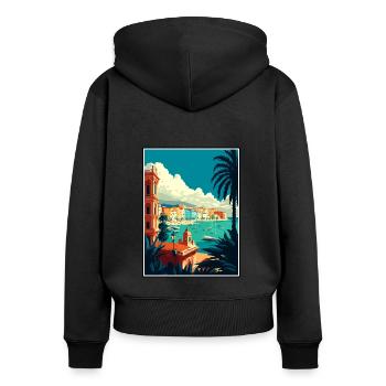 Syrakus Italien Vintage Reiseposter WPA Souvenir - Frauen Premium Bio Zip Hoodie - Schwarz - Hinten - Julia (174cm)