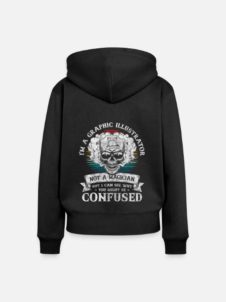 Designer Moderne Kunst - Frauen Premium Bio Zip Hoodie - Schwarz