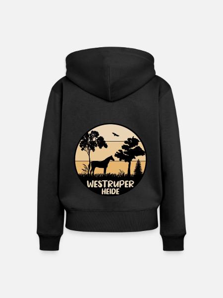 Westruper Heide - Frauen Premium Bio Zip Hoodie - Schwarz