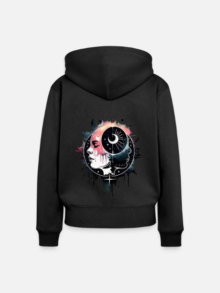 Astraler Wanderer - Frauen Premium Bio Zip Hoodie - Schwarz