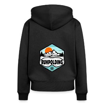 Ruhpolding - Sweat à capuche zippé Premium bio Femme - noir - Dos - Julia (174cm)