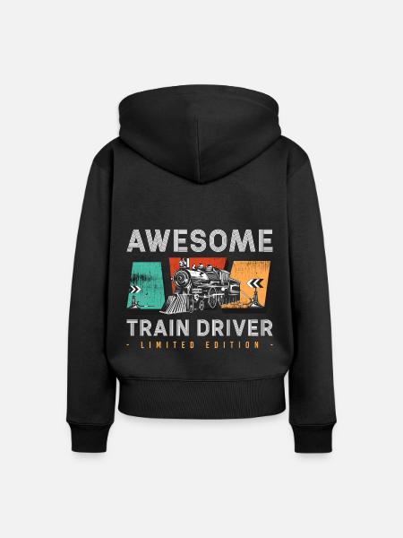 Zugführer Eisenbahner Beruf Bahnhof - Frauen Premium Bio Zip Hoodie - Schwarz