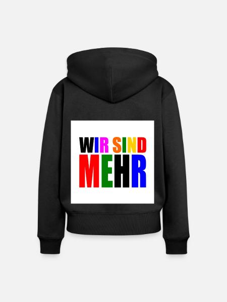 Wir sind mehr - Frauen Premium Bio Zip Hoodie - Schwarz