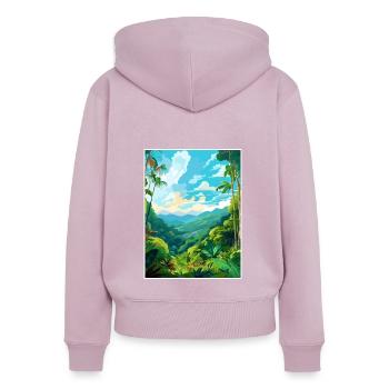 Amazone Regenwald Vintage Reiseposter Souvenir - Frauen Premium Bio Zip Hoodie - Altrosa - Hinten - Julia (174cm)