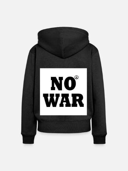 No war - Frauen Premium Bio Zip Hoodie - Schwarz