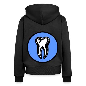 Icône de dentiste dentaire - Sweat à capuche zippé Premium bio Femme - noir - Dos - Julia (174cm)