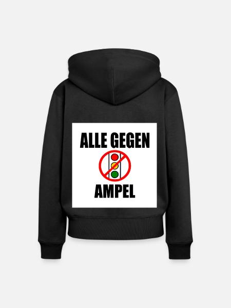 Alle gegen ampel - Frauen Premium Bio Zip Hoodie - Schwarz