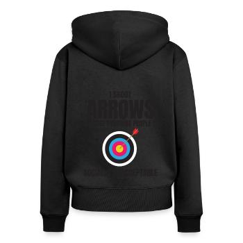 Tir à l’arc Cibles Archer Bullseye Tir Sport - Sweat à capuche zippé Premium bio Femme - noir - Dos - Julia (174cm)