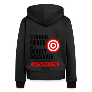 Archery Targets Archer Bullseye Shooting Sport - Women's Premium Organic Zip Hoodie - black - Back - Julia (174cm)