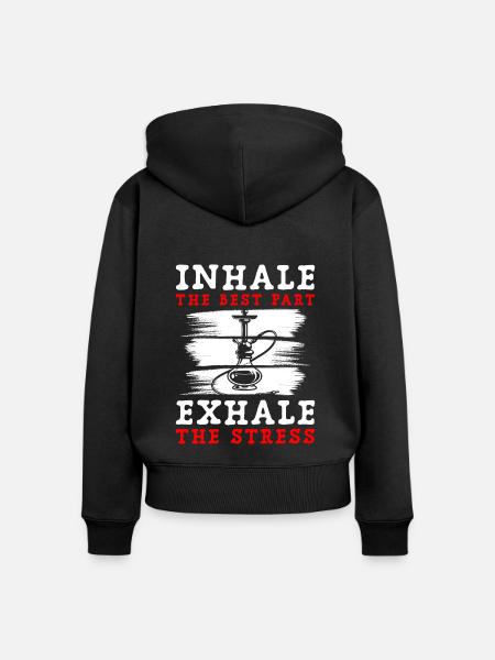 Sisha Tabak Türkisch - Frauen Premium Bio Zip Hoodie - Schwarz