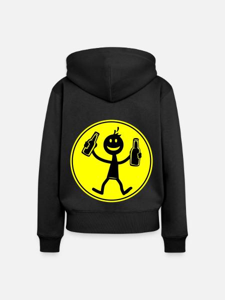 Drinking Bier - Frauen Premium Bio Zip Hoodie - Schwarz