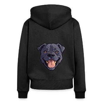 Cane Corso Hunderasse Aquarell Karikatur Kawaii Cli - Frauen Premium Bio Zip Hoodie - Schwarz - Hinten - Julia (174cm)