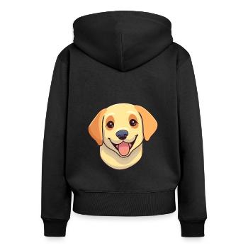 Labrador Retriever Hund Rasse Aquarell Karikatur Ka - Frauen Premium Bio Zip Hoodie - Schwarz - Hinten - Julia (174cm)