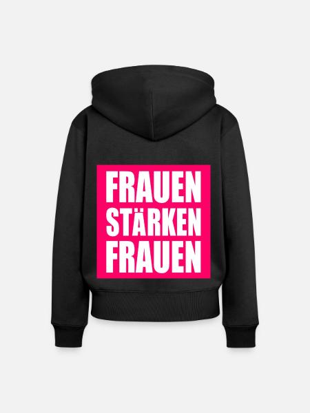 frauen stärken frauen - Frauen Premium Bio Zip Hoodie - Schwarz