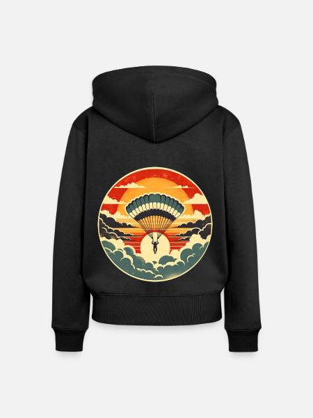 Fallschirmspringer Fallschirmspringen - Frauen Premium Bio Zip Hoodie - Schwarz