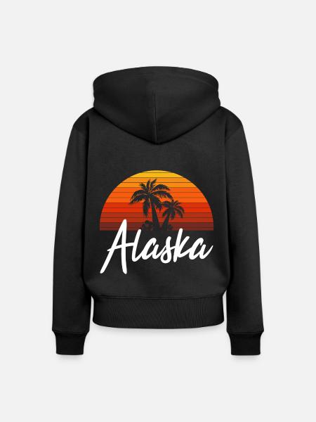 alaska - Frauen Premium Bio Zip Hoodie - Schwarz