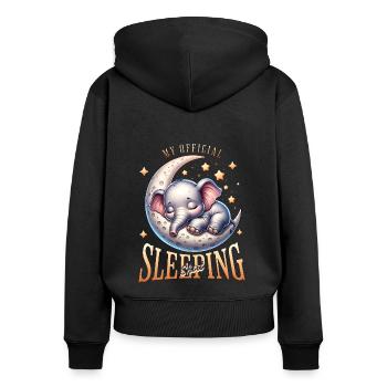 Ma chemise de nuit officielle Elephant - Sweat à capuche zippé Premium bio Femme - noir - Dos - Julia (174cm)
