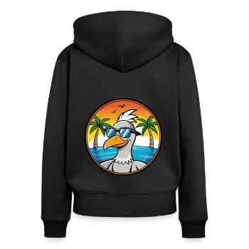 Lunettes de soleil de plage d’été de dessin animé drôle d’oie cool - Sweat à capuche zippé Premium bio Femme - noir - Dos - Julia (174cm)