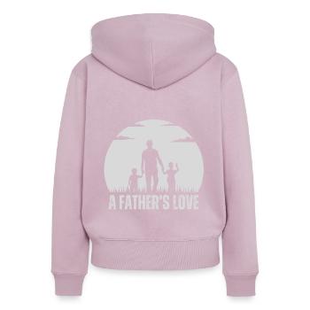 père et fils - Sweat à capuche zippé Premium bio Femme - rose poudré - Dos - Julia (174cm)