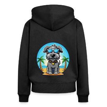 Kerry Blue Terrier Hunderasse Cartoon Sonnenbrille - Frauen Premium Bio Zip Hoodie - Schwarz - Hinten - Julia (174cm)