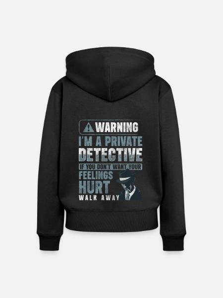 Privatdetektiv Hinweis Inspektor - Frauen Premium Bio Zip Hoodie - Schwarz