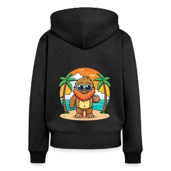 Big Foot Lustige Cartoon Sommer Strand Sonnenbrille - Frauen Premium Bio Zip Hoodie - Schwarz - Hinten - Julia (174cm)