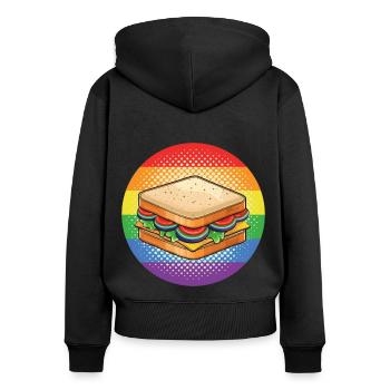 LGBTQ Sandwich - Women's Premium Organic Zip Hoodie - black - Back - Julia (174cm)