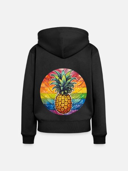 LGBTQ Ananas - Frauen Premium Bio Zip Hoodie - Schwarz