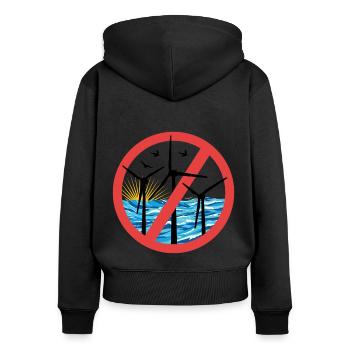Stop Offshore Wind Power - Women's Premium Organic Zip Hoodie - black - Back - Julia (174cm)