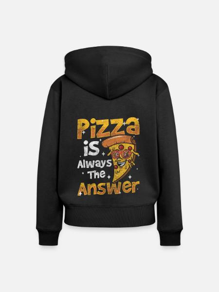 Pizza Italien Käse - Frauen Premium Bio Zip Hoodie - Schwarz