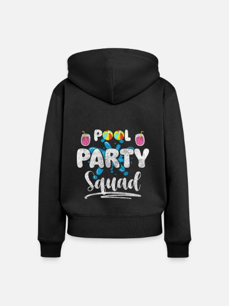 Poolparty Baden Partyzeit - Frauen Premium Bio Zip Hoodie - Schwarz