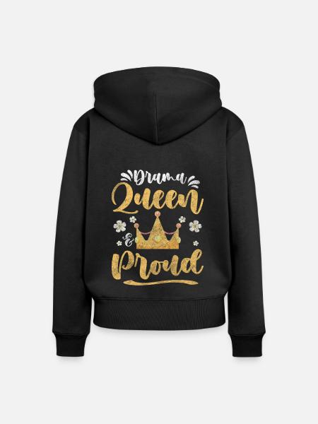 Krone Schauspiel Rampenlicht Jammern - Frauen Premium Bio Zip Hoodie - Schwarz
