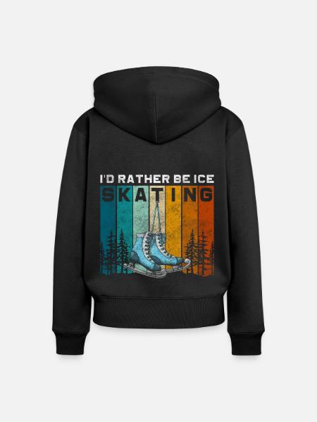Schlittschuhe Hobby - Frauen Premium Bio Zip Hoodie - Schwarz