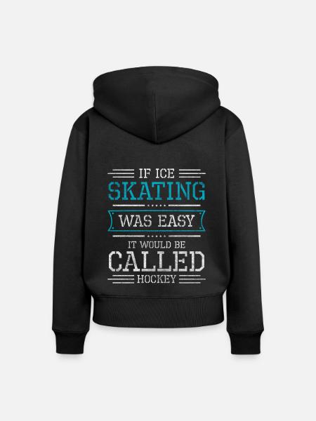 Eisläufer Eisbahn Kälte Eistanz - Frauen Premium Bio Zip Hoodie - Schwarz