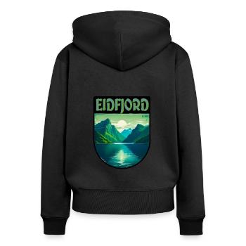 Eidfjord in Norway - Women's Premium Organic Zip Hoodie - black - Back - Julia (174cm)