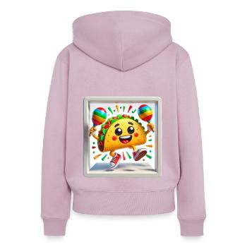 Tanzender Taco mit Maracas Lustiges Design - Frauen Premium Bio Zip Hoodie - Altrosa - Hinten - Julia (174cm)