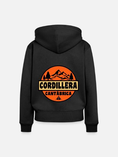 Cordillara Cantrabica - Sudadera ecológica prémium con cremallera para mujer - negro