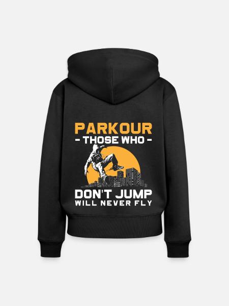 Freerunner Hindernis - Frauen Premium Bio Zip Hoodie - Schwarz
