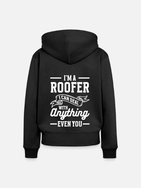 Handwerker Hausbau Zimmerer - Frauen Premium Bio Zip Hoodie - Schwarz
